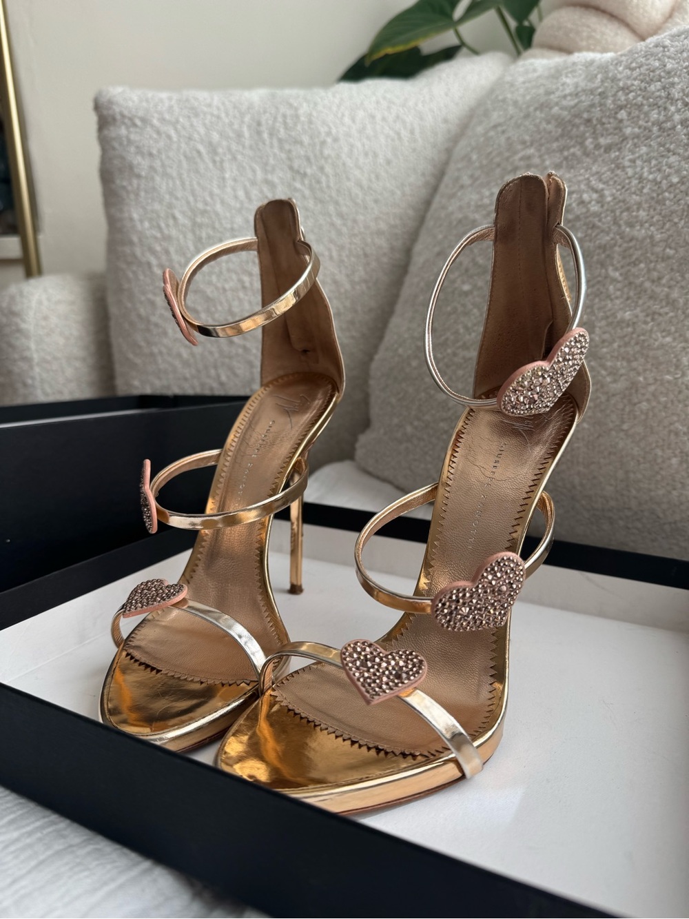 Giuseppe Zanotti Metallic Gold Stiletto Sandals